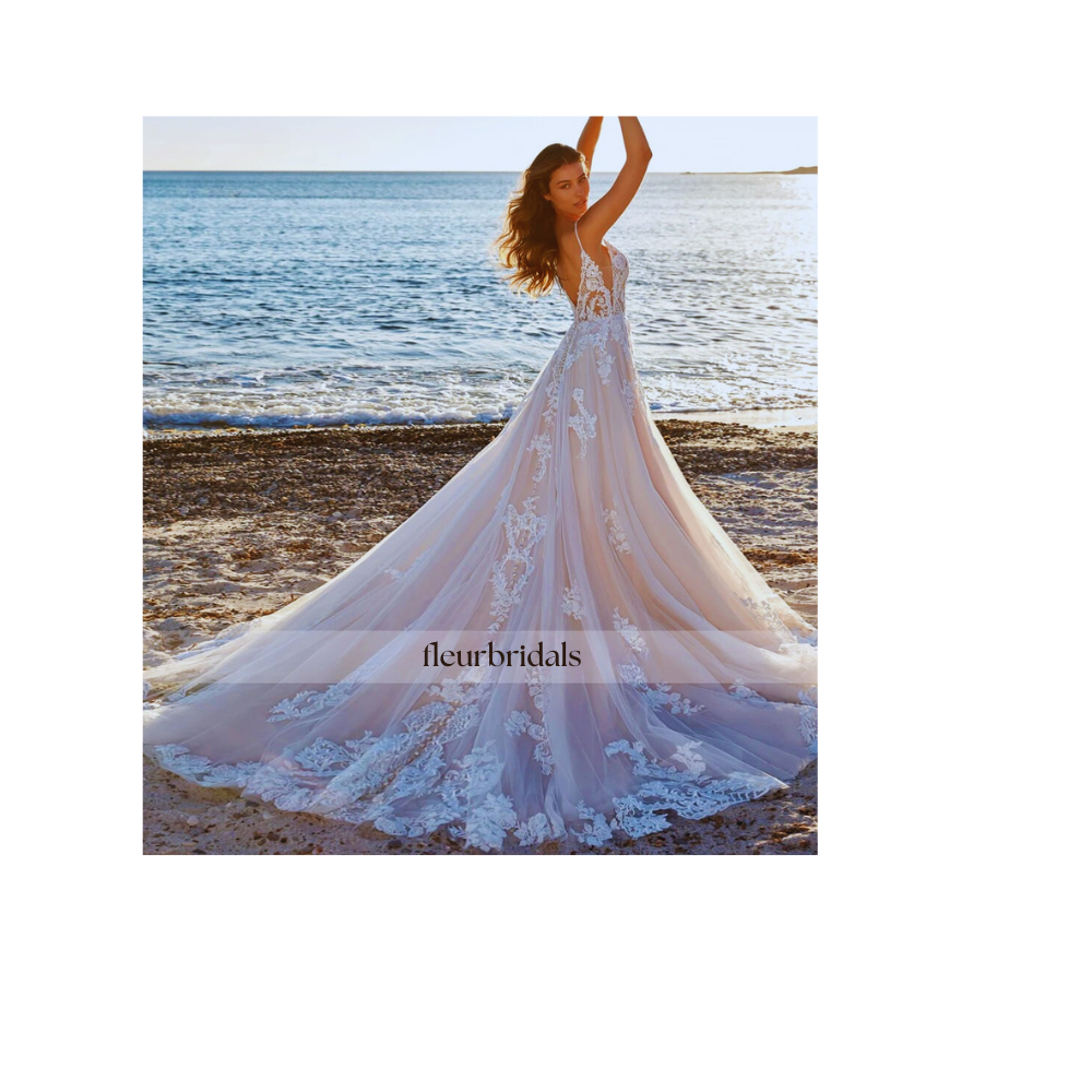 Customized A-Line Romantic Vintage Wedding Dresses Sweetheart Spaghetti Straps Vestido De Novia Appliques Delicate Bride Dress - Fleur Bridals