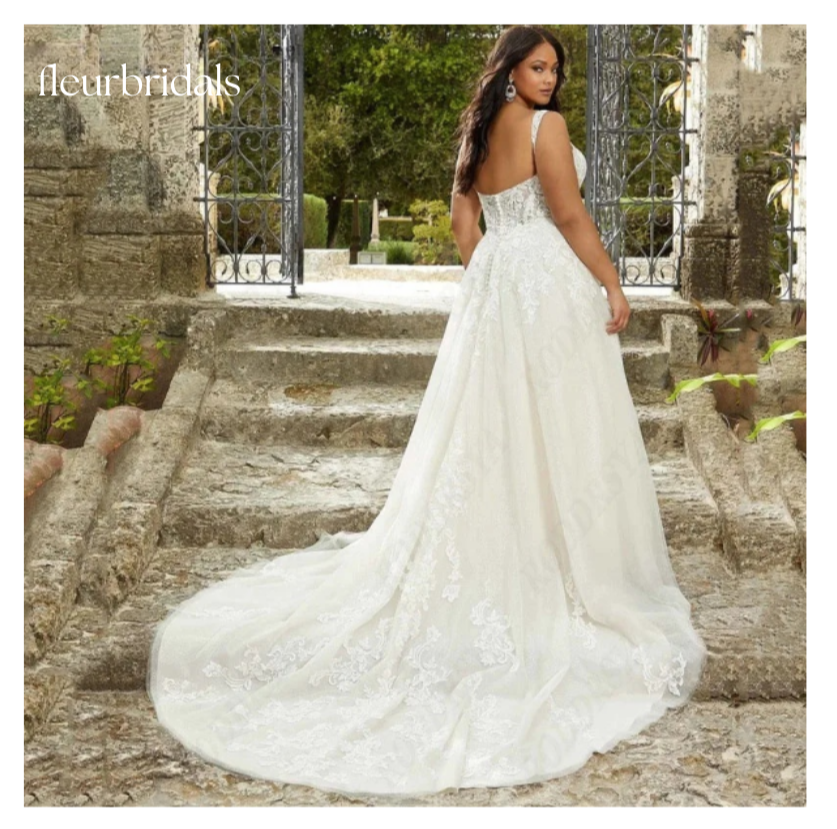 Plus Size Wedding Dresses For Women Boho A-line Sexy V-Neck Backless Custom Made Bridal Gown