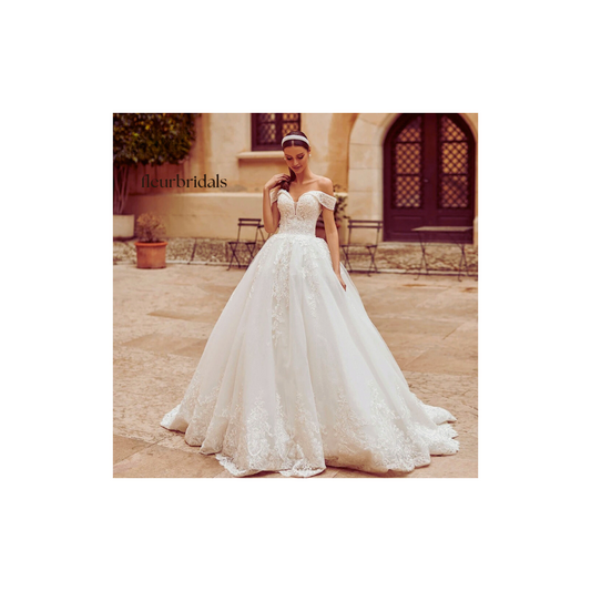 Customized Sexy Boat Neck Backless Lace Princess Wedding Dresses Luxury Appliques Beaded Court Train A Line Vintage Bridal Gowns - Fleur Bridals 