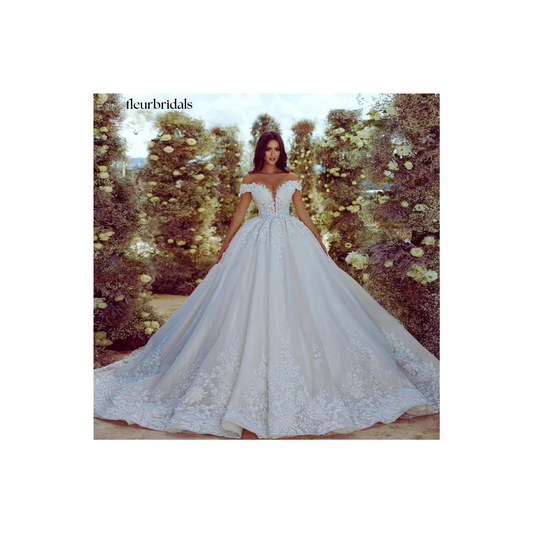 Customized Ball Gown Princess Wedding Dresses Sweetheart Lace Appliques Glamorous - Fleur Bridals 