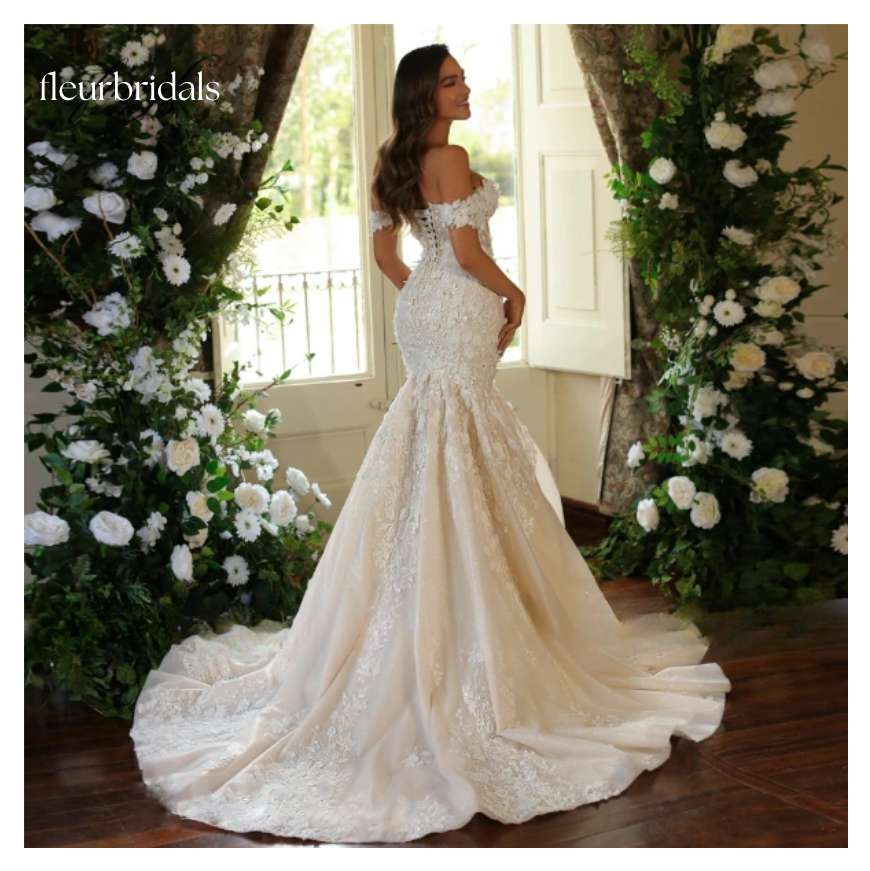 Mermaid Vintage Elegant Wedding Dresses Sweetheart Off The Shoulder Embroidery Appliques Bride Dress