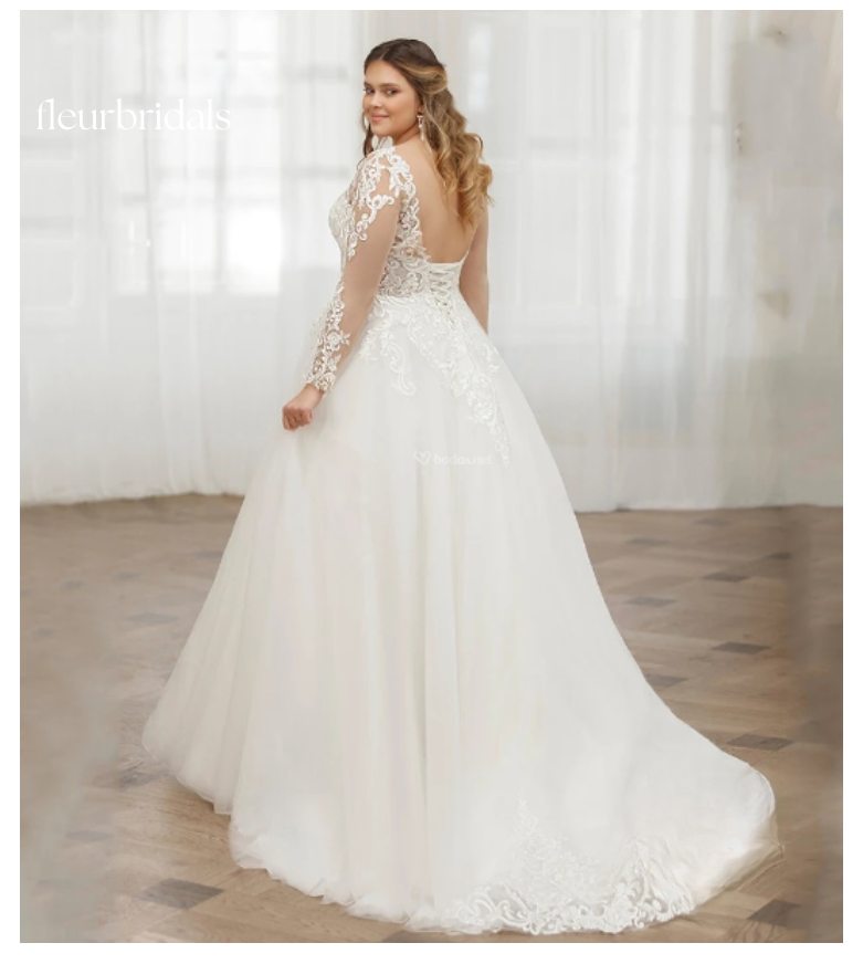 V Neck Long Sleeves Bride Gowns Lace Appliques Back Lace Up Tulle A-Line Sweep Train