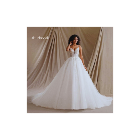 Customized Sexy Spaghetti Straps Deep V Neck Glitter Wedding Dresses Summer For Women Beading Bride Bridal Gown